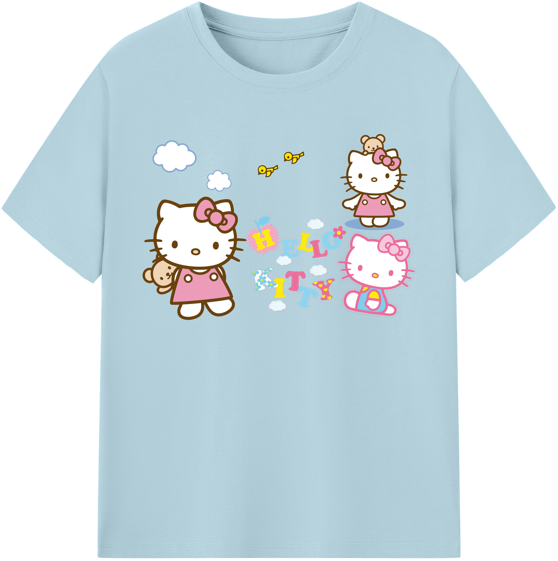 （画像用） Hello Kitty ハローキティ 綿100％半袖Tシャツ（フロントプリント）